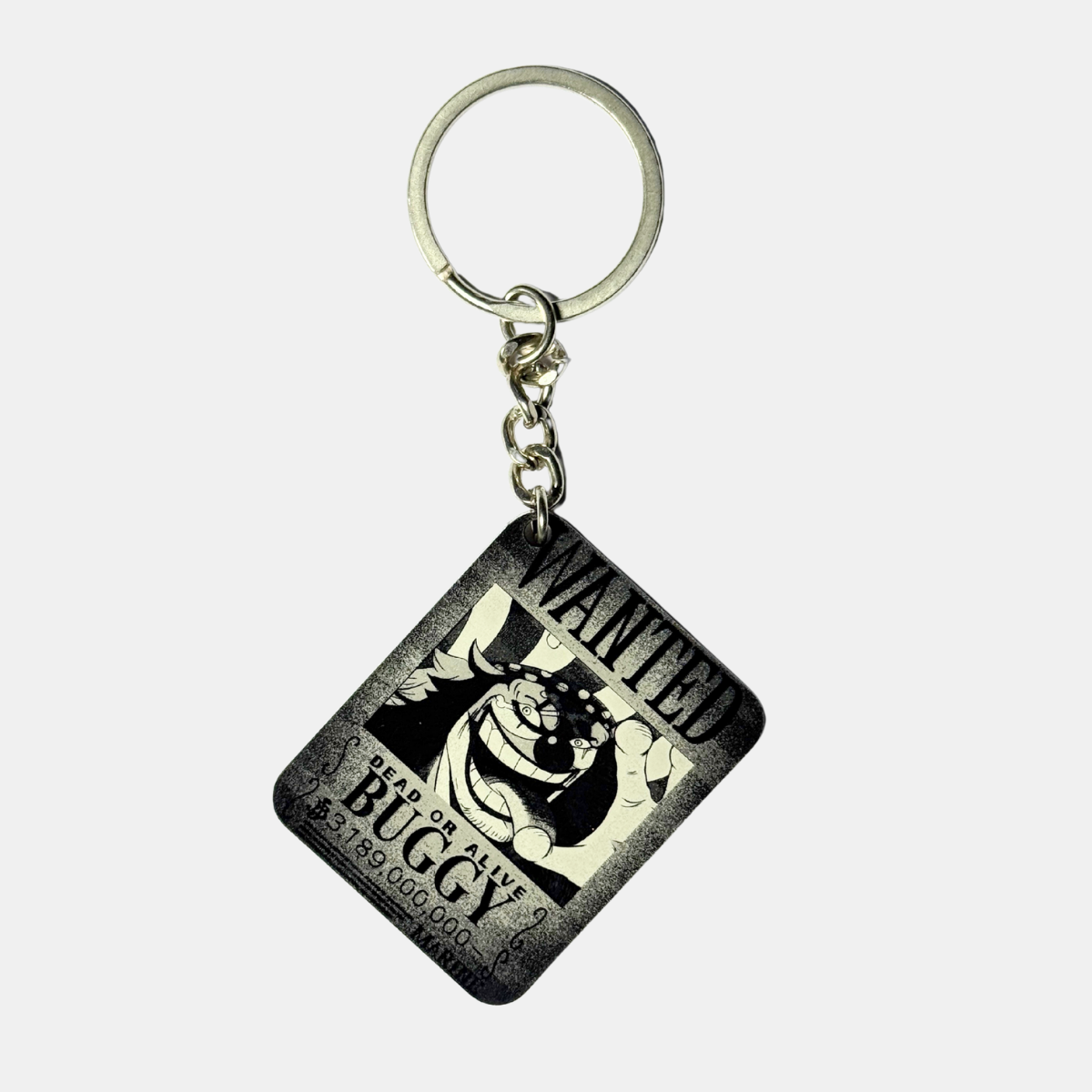 Buggy Wanted Poster Acrylic Keychain – One Piece Anime Collectible