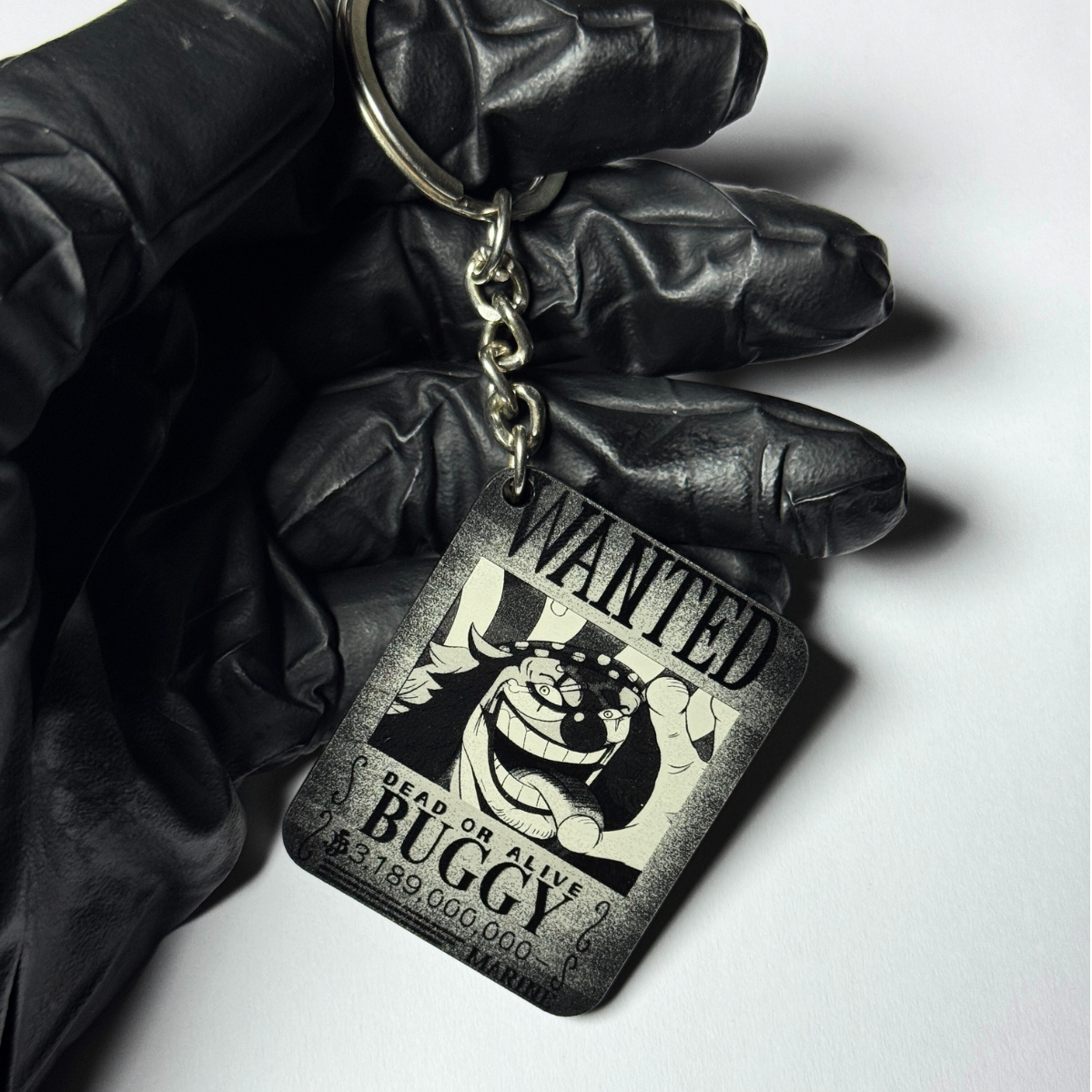 Buggy Wanted Poster Acrylic Keychain – One Piece Anime Collectible