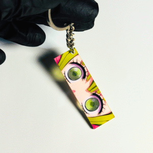 Mitsuri Kanroji Glowing Eyes Keychain – Demon Slayer Anime Acrylic Keychain