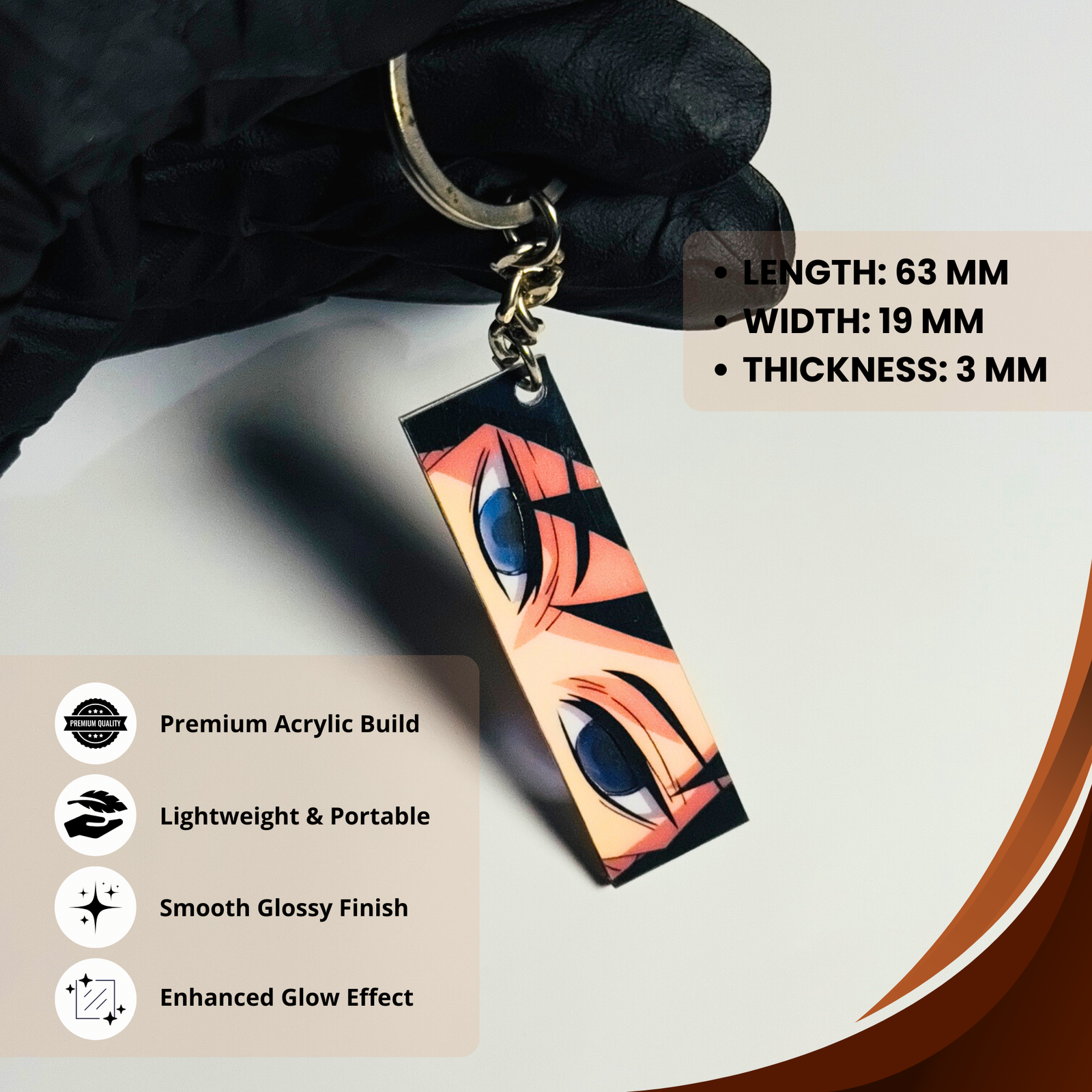 Giyu Tomioka Glowing Eyes Keychain – Demon Slayer Anime Acrylic Keychain