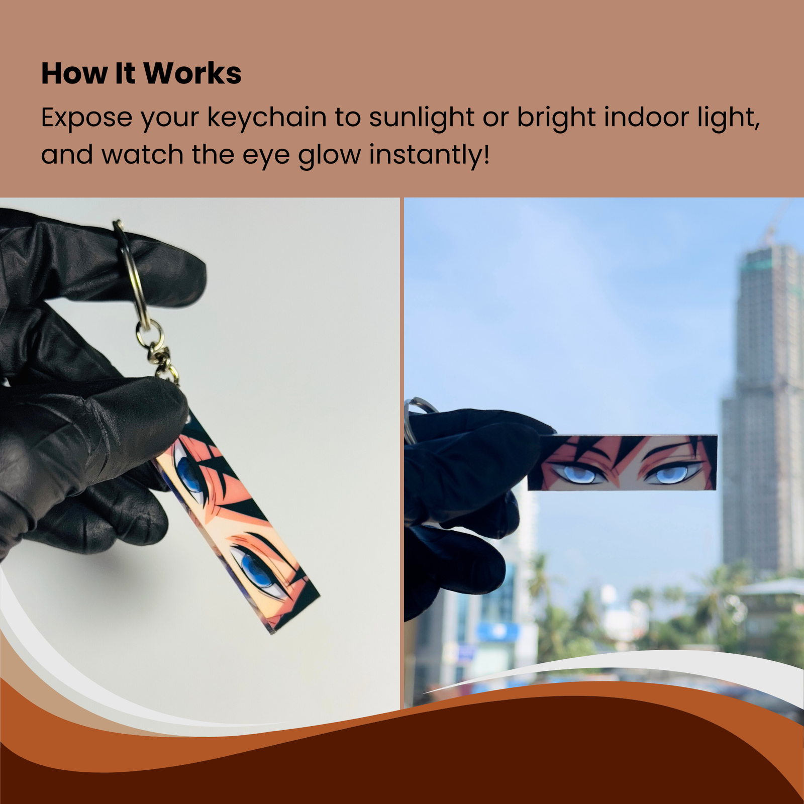 Giyu Tomioka Glowing Eyes Keychain – Demon Slayer Anime Acrylic Keychain